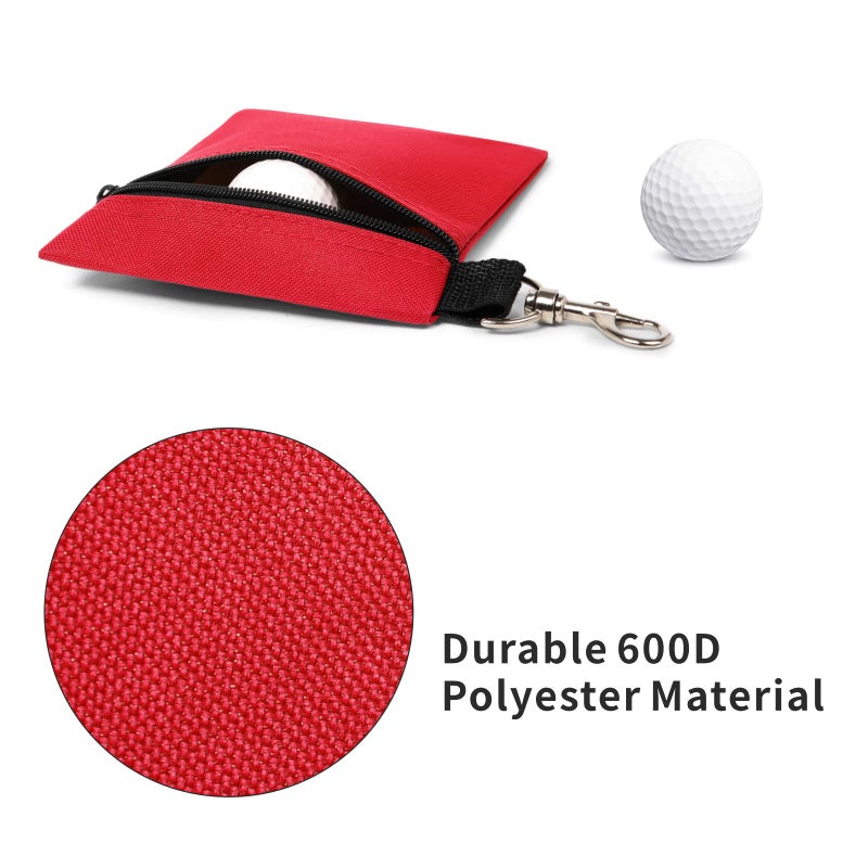 BuyAgain Golf Tee Pouch, 5.62 X 6.87 Inch Professional Zipper Golf Tee/Ball Pouch Bag With Metal Lobster Claw Clip. - Image 3